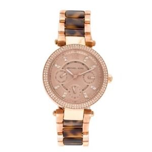 Michael Kors Parker Gold‎ Dial Gt SS Quartz Chrono Ladies Watch MK111306